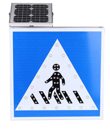 Solar Power LED  Pedestrian Crossing and arrow Traffic lights/Blinking Stree Warning Sign Heavy Duty Rustproof Aluminum Metal Frame