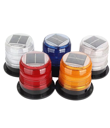Solar LED Wireless Strobe Lights, Waterproof Rechargeable Amber Beacon Light with Strong Magnetic Base, Warning Rotating Flashing for Working Vehicle